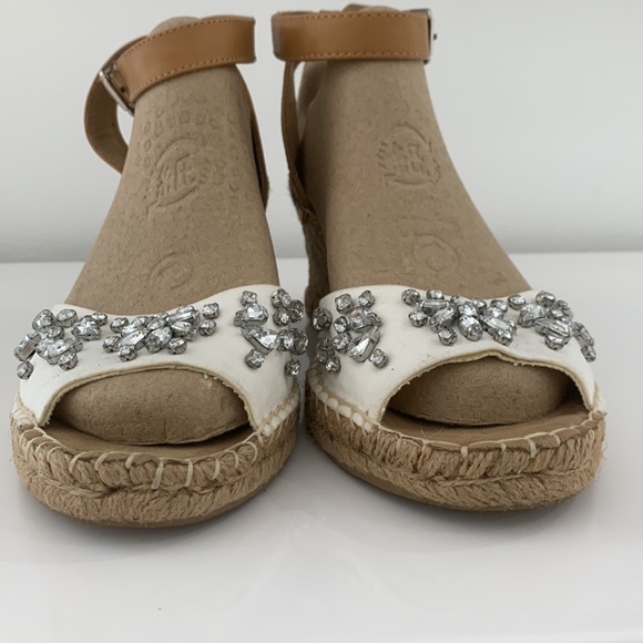 White Mountain Natural Rhinestone Wedges/Espadrilles size 9.5 - Picture 9 of 17